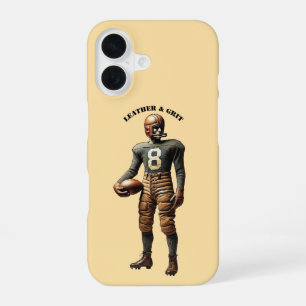 Vintage Voetbalspeler met een Leren Helm URM iPhone 16 Hoesje