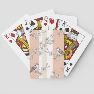 Vintage Vogel Bloem Toile Streep (10) Pokerkaarten