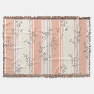 Vintage Vogelbloesem Toile Streep (9) Deken