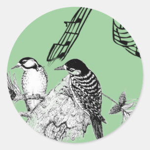 Vintage Vogels Ronde Sticker
