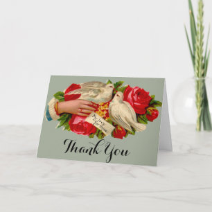 Vintage Vogels Victoriaanse Liefde Duif Klassieke  Bedankkaart