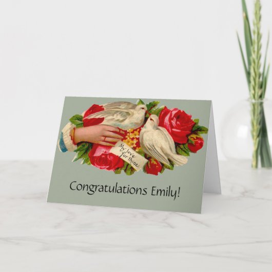 Vintage Vogels Victoriaanse Liefde Duif Klassieke Kaart (Voorkant)