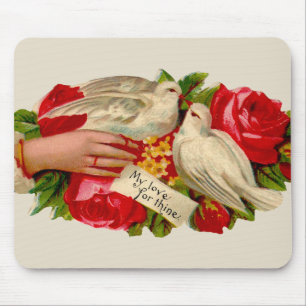 Vintage Vogels Victoriaanse Liefde Duif Klassieke  Muismat