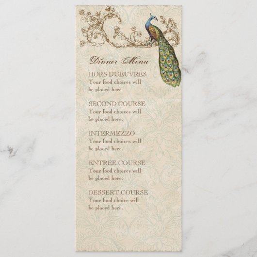 Vintage vogeltjes Robin's Egg Blue, Dinner Menu Ca (Voorkant)