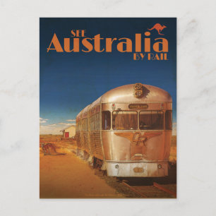 Vintage Voir Australie Par Rail Travel Carte Posta