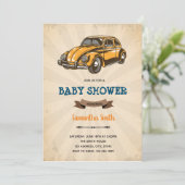 Vintage voiture douche invitation anniversaire (Debout devant)