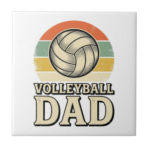 Vintage Volleybal Vader Retro T-shirt Ontwerp_1 Tegeltje