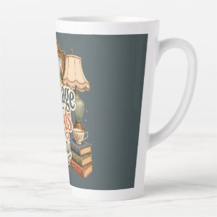 Vintage vondsten Cottagecore schatten Blauw Latte Mok