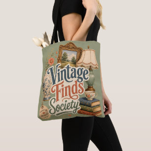 Vintage vondsten Cottagecore schatten Groen Draagtas