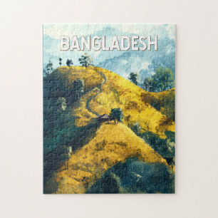Vintage voor reisillustraties in Bangladesh Legpuzzel