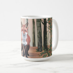 Vintage Vos in het Bos Natuur-Inspiratie kunst Koffiemok