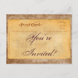 Vintage Vous êtes Invité Damask Invitation Cartes 