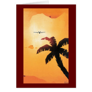 Vintage voyage, avion au-dessus des îles Hawaï