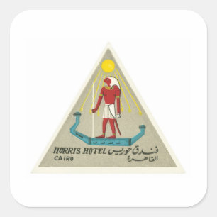 Vintage voyage Cairo Egypt Hôtel Étiquette Art
