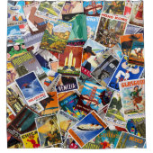 Vintage voyage Collage no 3 Rideau de douche (Devant)