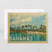 Vintage voyage de carte postale Bahamas (Devant / Derrière)