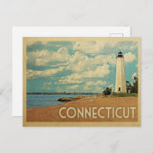 Vintage voyage de carte postale Connecticut Lighth (Devant / Derrière)