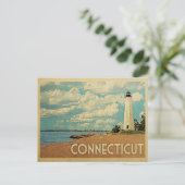 Vintage voyage de carte postale Connecticut Lighth (Debout devant)