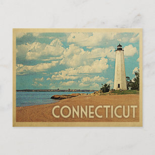 Vintage voyage de carte postale Connecticut Lighth
