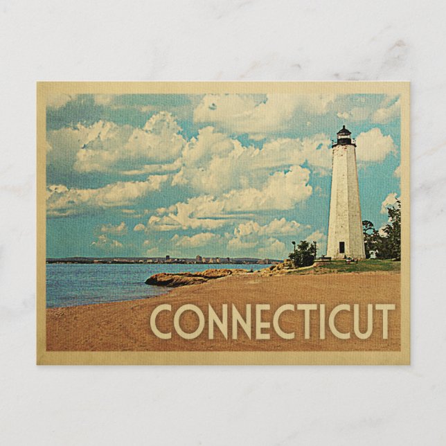 Vintage voyage de carte postale Connecticut Lighth (Devant)
