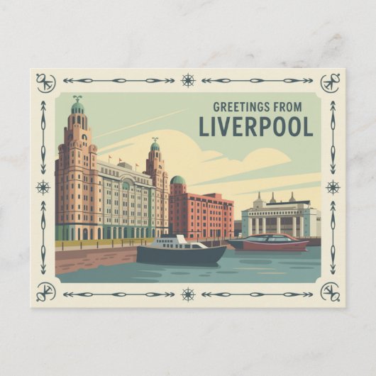 Vintage voyage de carte postale Liverpool (Devant)