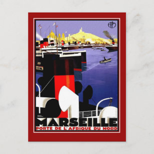 Vintage voyage de carte postale Marseille