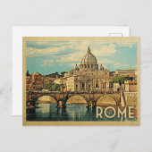 Vintage voyage de carte postale Rome Italie (Devant / Derrière)