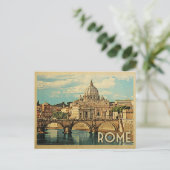 Vintage voyage de carte postale Rome Italie (Debout devant)