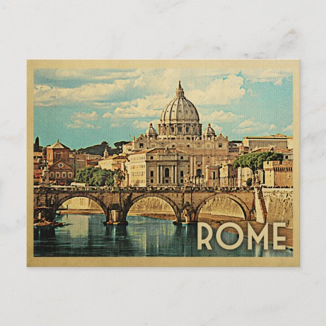 Vintage voyage de carte postale Rome Italie (Devant)