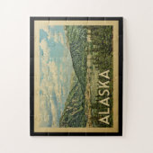Vintage voyage de puzzle de l'Alaska (Vertical)