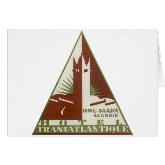 Vintage voyage, Hôtel Trans Atlantique, Algérie (Devant horizontal)