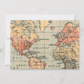 Vintage, Voyage Mariage à thème Invitation (Dos)