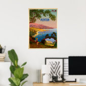Vintage voyage - Menton - Poster de la Côte d'Azur (Bureau à domicile)
