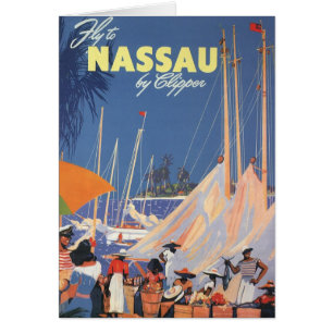 Vintage voyage, Port de Nassau, Floride, Bateaux à