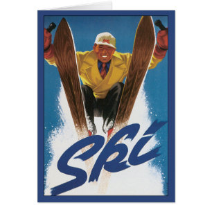 Vintage voyage, Skier sportif Ski en hiver neige