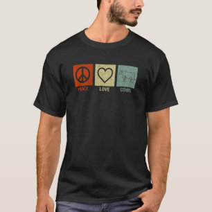 Vintage Vrede Liefde Koeien Koeien T-shirt