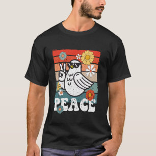 Vintage Vredesduif Duif Vredesteken Hippie Groovy T-shirt