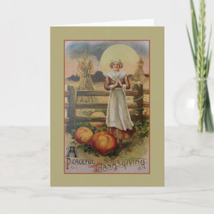 Vintage vreedzame Thanksgiving Wenskaart Feestdagen Kaart