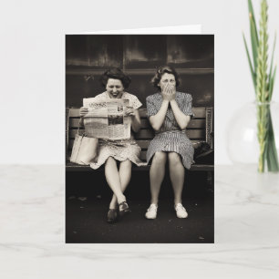 Vintage Vrienden Die Samen Lachen Kaart