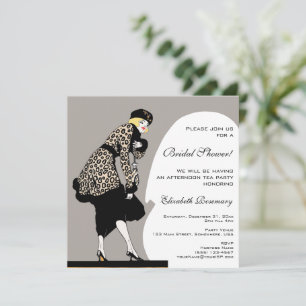 Vintage Vrijgezellenfeest van de Mode van de Kunst Kaart