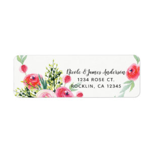 Vintage Vrijgezellenfeest Waterverf Wreath Floral Etiket
