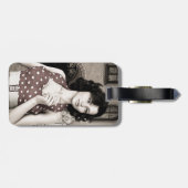 Vintage Vrouw Bagagelabel (Achterkant horizontaal)