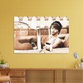 Vintage Vrouw Canvas Afdruk (Insitu (Woonkamer))