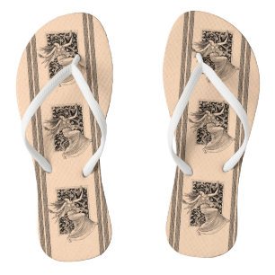 Vintage vrouw dansende teenslippers