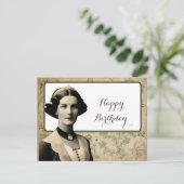 Vintage Vrouw Gefeliciteerd Briefkaart (Staand voorkant)