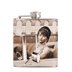Vintage Vrouw Heupfles
