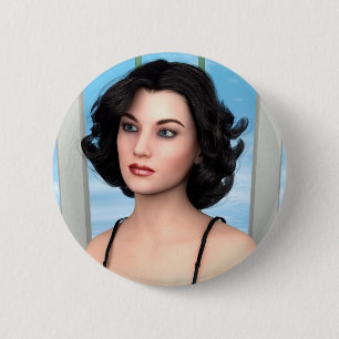 Vintage Vrouw Ronde Button 5,7 Cm