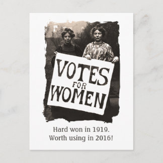 Vintage vrouwen Stemming Briefkaart 2016