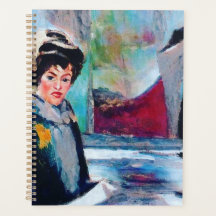 Vintage Vrouwenportret met Abstracte Achtergrond