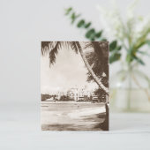 Vintage vue Honolulu Hawaii Pink Palace Carte post (Debout devant)